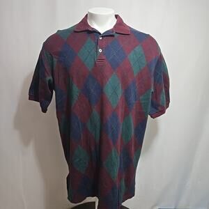 Vintage Polo Ralph Lauren Polo Shirt Mens Size XL Argyle Diamond Made in USA
